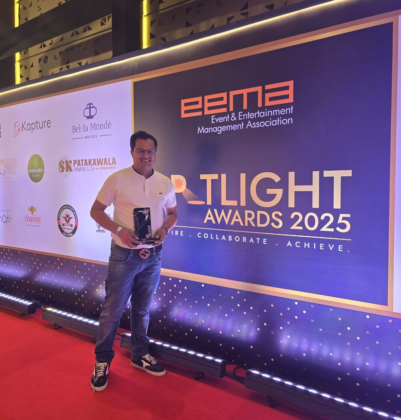 Award being received on stage at the EEMA Spotlight Awards 2025