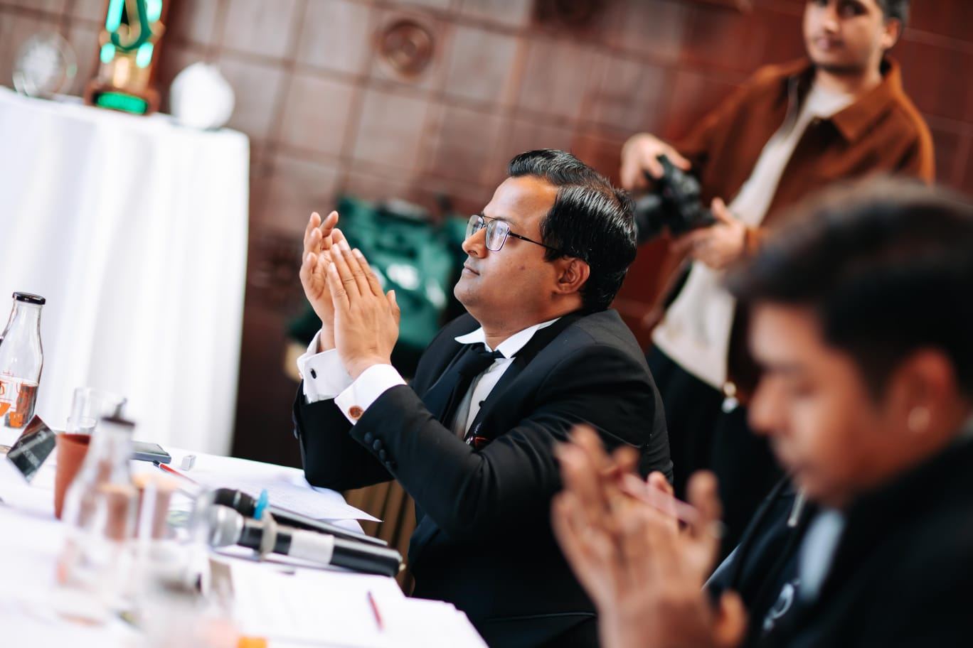 Judge evaluating aroma of a competition cocktail